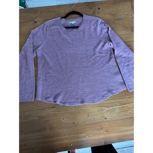 Croft & Barrow Lavender Ribbed Knit Crew Neck Sweater Women's Size L Acrylic